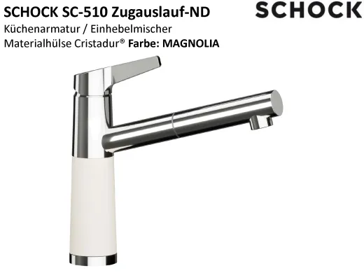 SCHOCK K�chenarmatur SC-510 Cristadur� Classic Line Einhebelmischer Zugauslauf 120� schwenkbarer Auslauf mit Materialh�lse Niederdruck