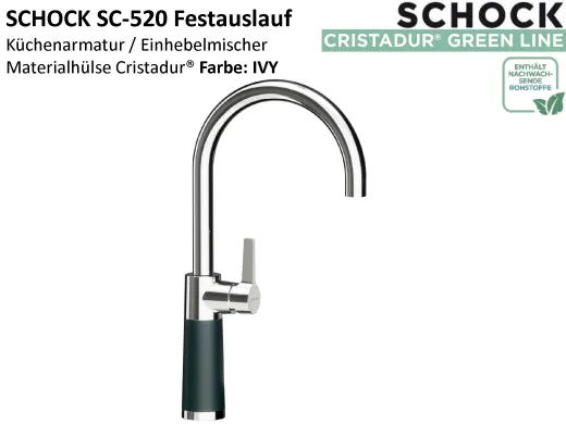SCHOCK K�chenarmatur SC-520 Cristadur� Green Line Einhebelmischer Festauslauf 360� schwenkbarer Auslauf mit Materialh�lse