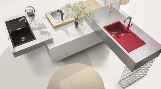 SCHOCK Kchenarmatur SC-520 Cristadur Green Line Einhebelmischer Festauslauf 360 schwenkbarer Auslauf mit Materialhlse