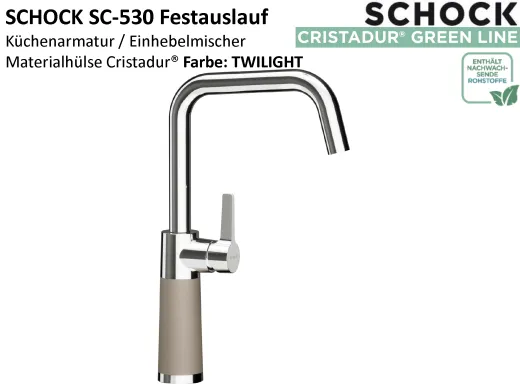 SCHOCK K�chenarmatur SC-530 Cristadur� Green Line Einhebelmischer Festauslauf 360� schwenkbarer Auslauf mit Materialh�lse