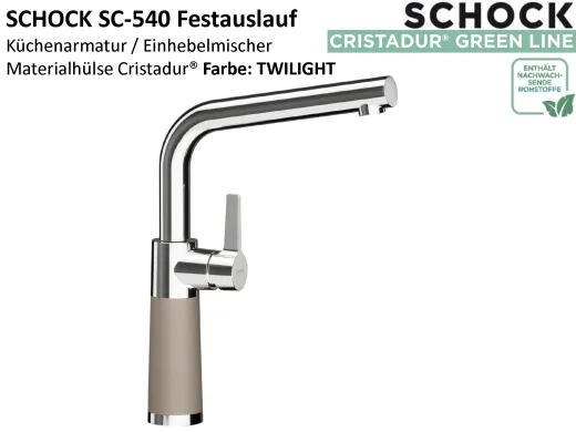 SCHOCK K�chenarmatur SC-540 Cristadur� Green Line Einhebelmischer Festauslauf 360� schwenkbarer Auslauf mit Materialh�lse