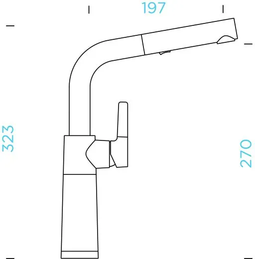 SCHOCK Kchenarmatur SC-540 Cristadur Green Line Einhebelmischer Zugauslauf 120 schwenkbarer Auslauf mit Materialhlse und Schlauchbrause