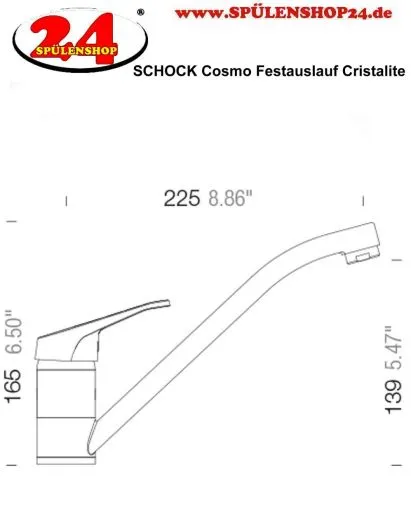 SCHOCK Kchenarmatur Cosmo Cristalite Basic Line Einhebelmischer Festauslauf 360 schwenkbarer Auslauf