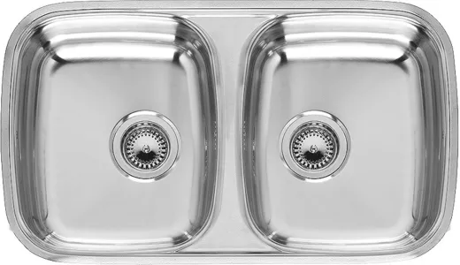 REGINOX Kchensple Princess 80 Einbausple Edelstahl 3 in 1 mit Flachrand Doppelbecken Siebkorb als Stopfenventil