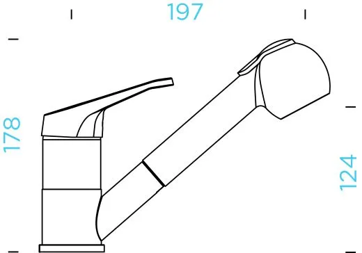 SCHOCK Kchenarmatur Cosmo Cristalite Basic Line Einhebelmischer Zugauslauf 140 schwenkbarer Auslauf
