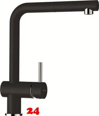 SCHOCK Kchenarmatur Epos Cristalite Basic Line Einhebelmischer Zugauslauf 180 schwenkbarer Auslauf mit Schlauchbrause