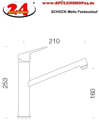 SCHOCK Kchenarmatur Metis EDO Einhebelmischer Edelstahloptik mit Festauslauf 120 schwenkbarer Auslauf