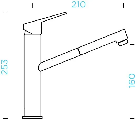 SCHOCK Kchenarmatur Metis Chrom Einhebelmischer mit Zugauslauf 120 schwenkbarer Auslauf mit Schlauchbrause