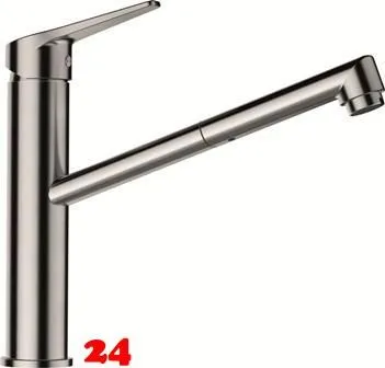 SCHOCK Kchenarmatur Metis EDO Einhebelmischer Edelstahloptik mit Zugauslauf 120 schwenkbarer Auslauf mit Schlauchbrause