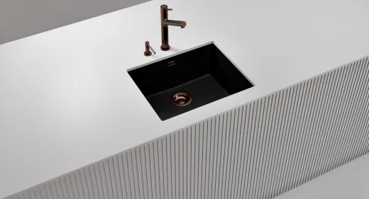 Schock Seifenspender Samo-L Copper geb�rstet Sp�lmittelspender / Dispenser Chrom Kupferfarben