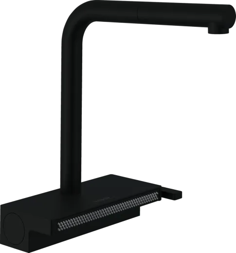 HANSGROHE Kchenarmatur Aquno Select M81 Mattschwarz Einhebelmischer 250 mit Ausziehauslauf, 2jet, sBox (73830670)