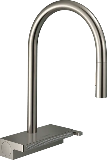HANSGROHE Kchenarmatur Aquno Select M81 Edelstahl Finish Einhebelmischer 170 mit Zugauslauf als Ausziehbrause, 3jet, sBox (73831800)