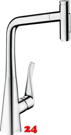 HANSGROHE Kchenarmatur Metris Select M71 Chrom Einhebelmischer 320 mit Ausziehbrause, 2jet, sBox (73816000)