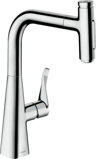 HANSGROHE Kchenarmatur Metris Select M71 Chrom Einhebelmischer 240 mit Ausziehbrause, 2jet, sBox (73817000)