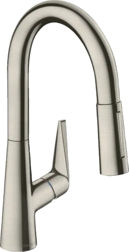 HANSGROHE Kchenarmatur Talis M51 Edelstahl Finish Einhebelmischer 160 mit Ausziehbrause, 2jet (72815800)