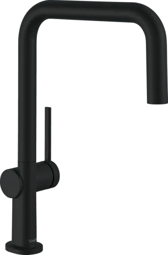 HANSGROHE Kchenarmatur Talis M54 Mattschwarz Einhebelmischer U 220 mit Festauslauf Schwenkbereich einstellbar, 1jet (72806670)