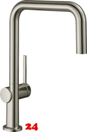 ✅ HANSGROHE Kchenarmatur Talis M54 Edelstahl Finish Einhebelmischer U 220 mit Festauslauf Schwenkbereich einstellbar, 1jet (72806800)