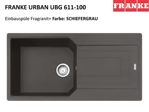 ✅ FRANKE Kchensple Urban UBG 611-100 Fragranit+ Einbausple / Granitsple Farbe Schiefergrau