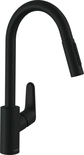 HANSGROHE Kchenarmatur Focus M41 Mattschwarz Einhebelmischer 240 mit Zugauslauf als Ausziehbrause, 2jet (31815670)