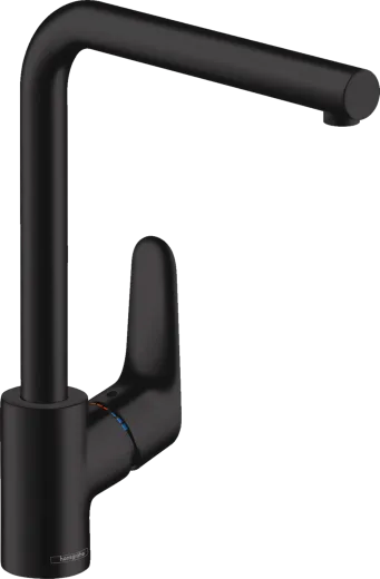 HANSGROHE Kchenarmatur Focus M41 Mattschwarz Einhebelmischer 280 mit Festauslauf, 1jet Schwenkbereich einstellbar (31817670)