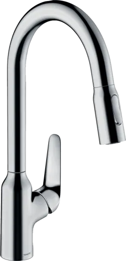 HANSGROHE Kchenarmatur Focus M42 Chrom Einhebelmischer 220 mit Ausziehbrause, 2jet, sBox 360 schwenkbarer Auslauf (71820000)