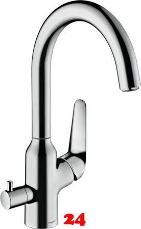 HANSGROHE Kchenarmatur Focus M42 Chrom Einhebelmischer 220 mit Festauslauf und Gerteabsperrventil, 1jet (71803000)