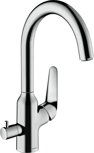 HANSGROHE Kchenarmatur Focus M42 Chrom Einhebelmischer 220 mit Festauslauf und Gerteabsperrventil, 1jet (71803000)