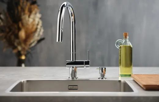 REGINOX K�chensp�le Ohio 40x40 (L) OKG Einbausp�le Edelstahl 3 in 1 mit Flachrand Siebkorb als Stopfenventil