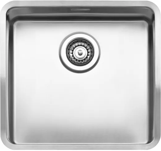 REGINOX Kchensple Ohio 40x40 (L) OKG Einbausple Edelstahl 3 in 1 mit Flachrand Siebkorb als Stopfenventil