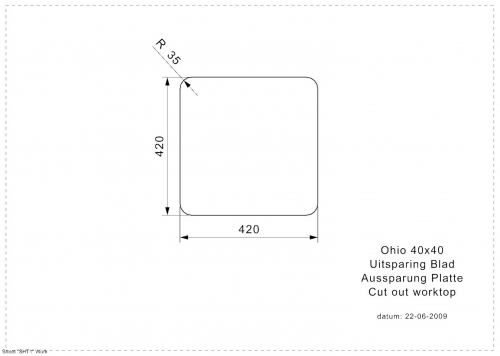 REGINOX Kchensple Ohio 40x40 (L) OKG Einbausple Edelstahl 3 in 1 mit Flachrand Siebkorb als Stopfenventil