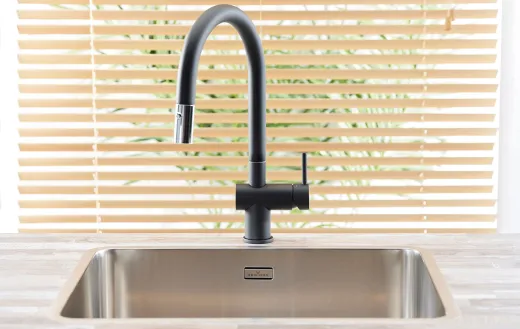 REGINOX K�chensp�le Ohio 40x40 (L) OKG Einbausp�le Edelstahl 3 in 1 mit Flachrand Siebkorb als Stopfenventil