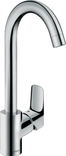 HANSGROHE Kchenarmatur Logis M31 Chrom Einhebelmischer 260 mit Festauslauf, 1jet schwenkbarer Auslauf (71835000)