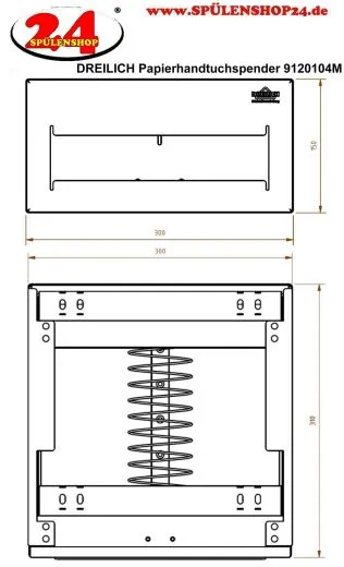 DREILICH Sirius II Papierhandtuchspender 9120104M fr die verdeckte Untertischmontage mit verdecktem Magnetschloss (2002040007)