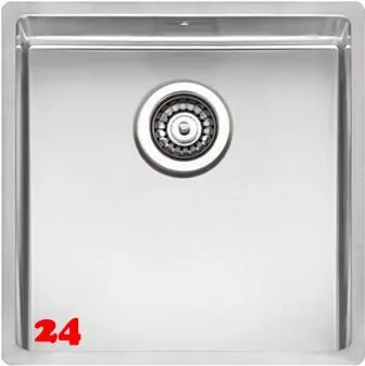 REGINOX Kchensple New York 40x40 (L) OKG Einbausple Edelstahl 3 in 1 mit Flachrand Siebkorb als Stopfenventil