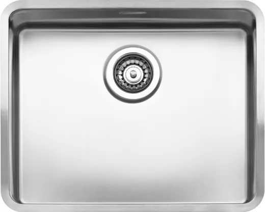 REGINOX Kchensple Ohio 50x40 (L) OKG Einbausple Edelstahl 3 in 1 mit Flachrand Siebkorb als Stopfenventil