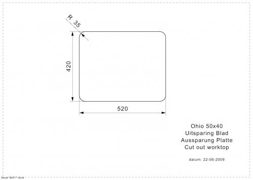 REGINOX Kchensple Ohio 50x40 (L) OKG Einbausple Edelstahl 3 in 1 mit Flachrand Siebkorb als Stopfenventil