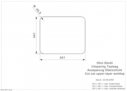 REGINOX Kchensple Ohio 50x40 (L) OKG Einbausple Edelstahl 3 in 1 mit Flachrand Siebkorb als Stopfenventil