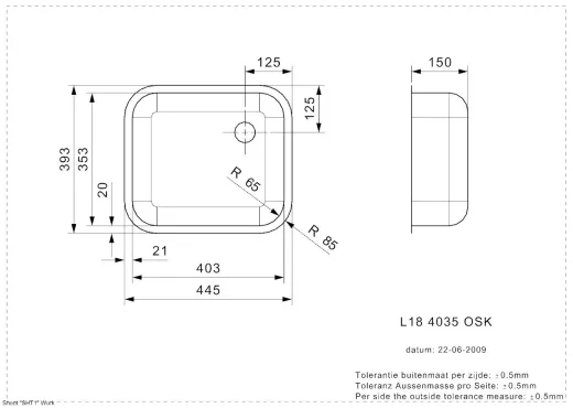 REGINOX Kchensple L18 4035 OSK Einbausple Edelstahl 3 in 1 mit Flachrand mit Gummistopfen und Kette