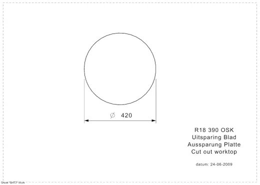 REGINOX Kchensple R18 390 (R) OSK Einbausple Edelstahl mit Einbaurand Rundbecken mit Gummistopfen und Kette