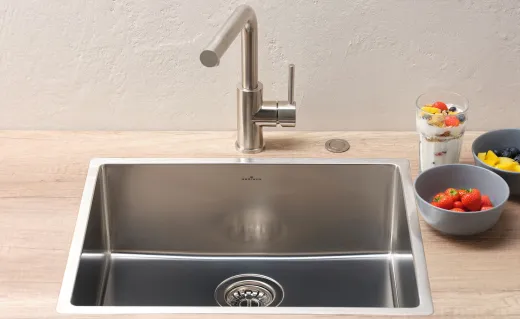 REGINOX Clean & Care New York 34x40 (L) KG-CC Einbausp�le Edelstahl mit Flachrand 3 in 1 ohne �berlauf medizinischer Bereich