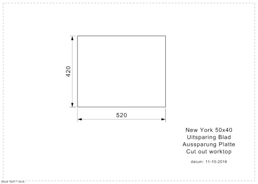 REGINOX Clean & Care New York 50x40 (L) KG-CC Einbausple Edelstahl mit Flachrand 3 in 1 ohne berlauf medizinischer Bereich
