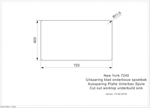 REGINOX Clean & Care New York 72x40 (L) KG-CC Einbausp�le Edelstahl mit Flachrand 3 in 1 ohne �berlauf medizinischer Bereich
