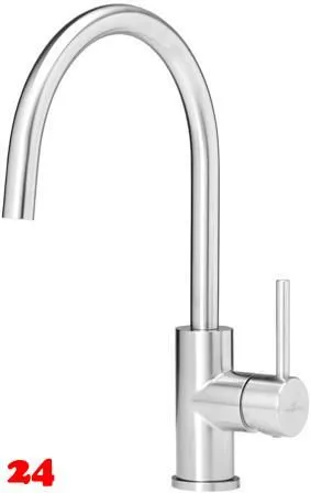 REGINOX Kchenarmatur Spring Edelstahl massiv (R31780) Einhebelmischer mit Festauslauf 360 schwenkbarer Auslauf