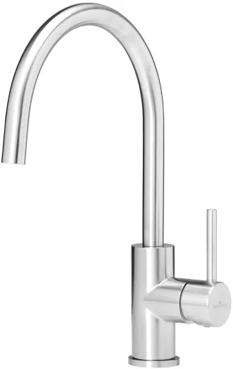 REGINOX Kchenarmatur Spring Edelstahl massiv (R31780) Einhebelmischer mit Festauslauf 360 schwenkbarer Auslauf