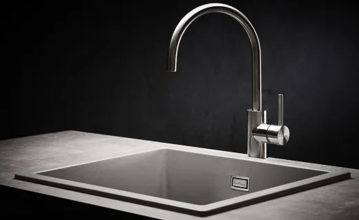 REGINOX K�chenarmatur Spring Edelstahl massiv (R31780) Einhebelmischer mit Festauslauf 360� schwenkbarer Auslauf