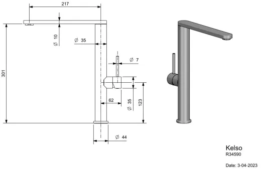 REGINOX K�chenarmatur Kelso Edelstahl massiv (R34590) Einhebelmischer mit Festauslauf 360� schwenkbarer Auslauf