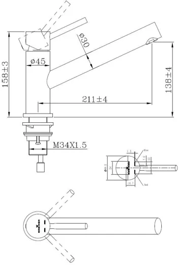 ✅ REGINOX Kchenarmatur Oxon Edelstahl massiv (R34606) Einhebelmischer mit Festauslauf 360 schwenkbarer Auslauf