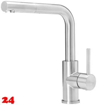 REGINOX Kchenarmatur Palm Edelstahl massiv (R34583) Einhebelmischer mit Zugauslauf als Schlauchbrause 360 schwenkbarer Auslauf