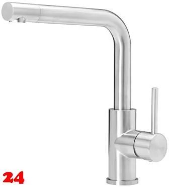 REGINOX Kchenarmatur Somo Edelstahl massiv (R34569) Einhebelmischer mit Festauslauf 360 schwenkbarer Auslauf