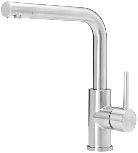 REGINOX Kchenarmatur Somo Edelstahl massiv (R34569) Einhebelmischer mit Festauslauf 360 schwenkbarer Auslauf